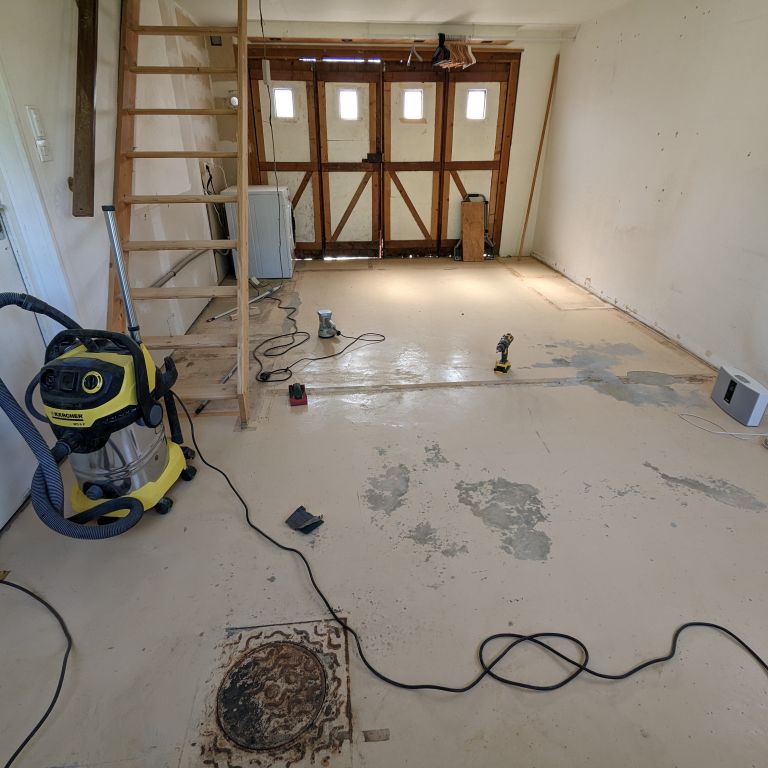 Pose d'un carrelage: Sols; 20 m²