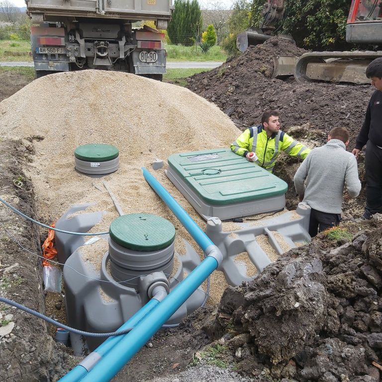Fosse septique ou bac à graisse: Installation neuve